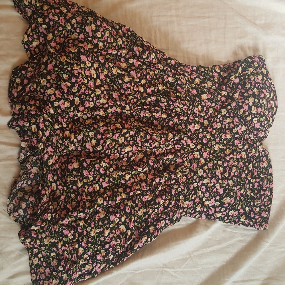 Strapless floral dress